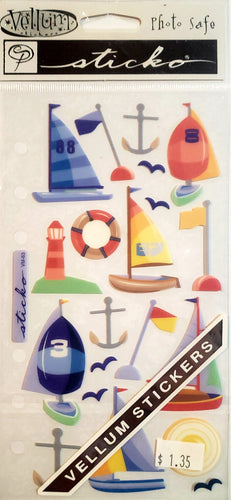 Sticko  - flat sticker sheets -  vellum boating bay