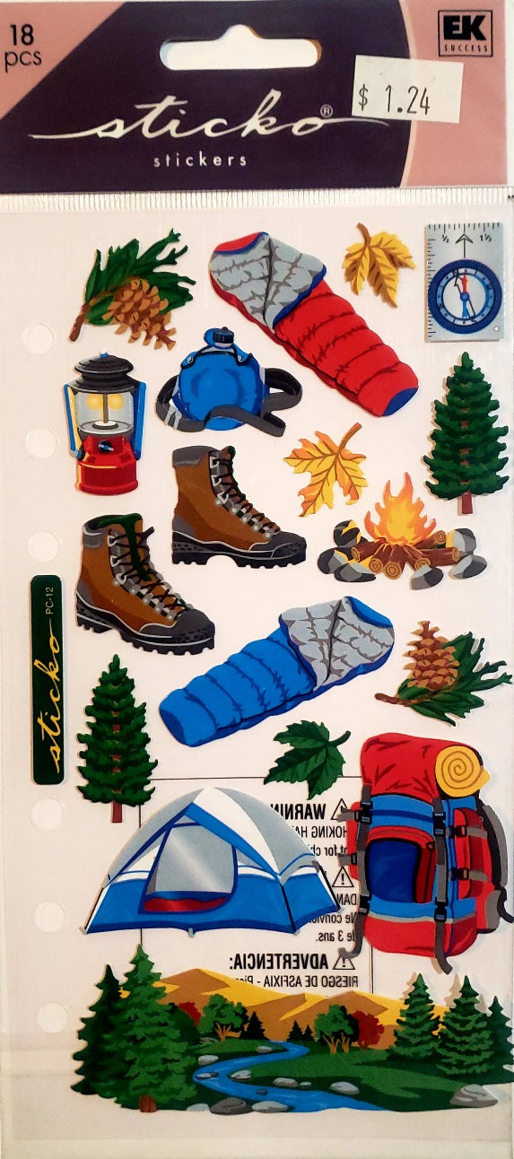 Sticko  - flat sticker sheets -  camping