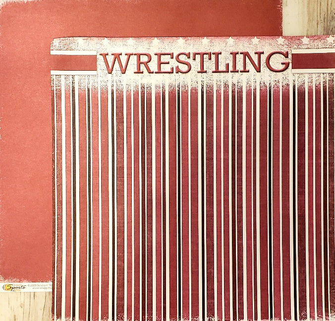 Scrappin' Sports and more - double sided paper 12 x 12 - Wrestling Game day
