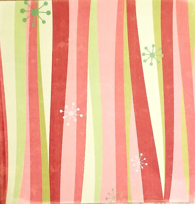 K and company - single sided paper 12 x 12 - peppermint twist candy stripe