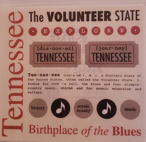 Srm press  - say it with stickers sheet - state sheet - Tennessee