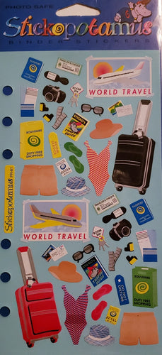 Sticko  - flat sticker sheets - Travel blue background