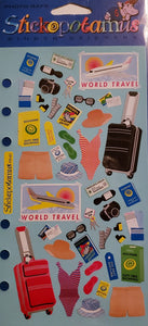 Sticko  - flat sticker sheets - Travel blue background