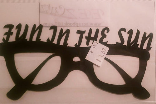 Eez cuts  - laser cut   - fun in the sun glasses title black silhouette