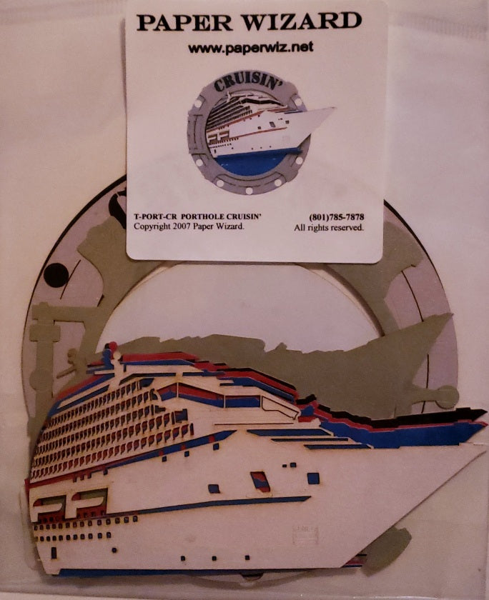 Paper wizard  - layered laser cut - cruisin cruise porthole window scene