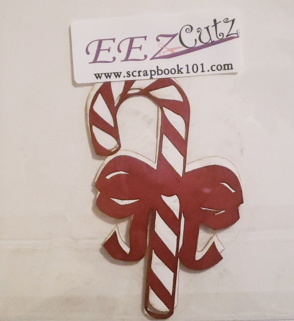 Eez cuts  - laser cut   -  candy cane with bow