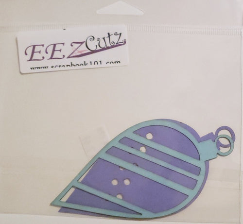 Eez cuts  - laser cut   -  ornament long blue layered