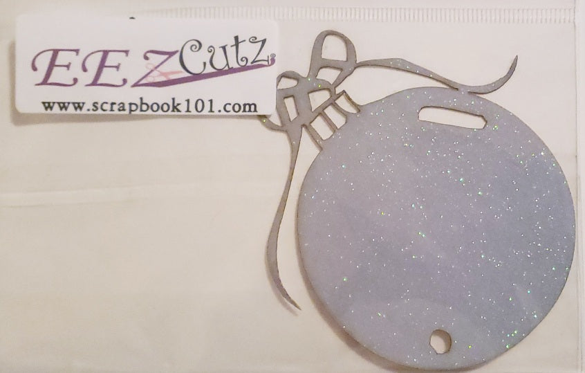 Eez cuts  - laser cut   -  ornament round sparkly blue