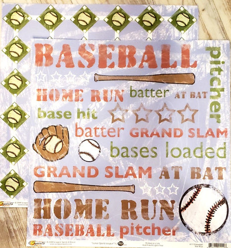 Scrappin' Sports and more - Junior sports league - Baseball star blue double sided paper 12 x 12