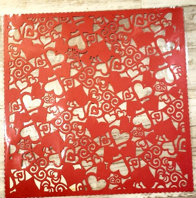 Creative imaginations Samantha Walker - red hearts diecut sheet single sided paper cardstock 12 x 12