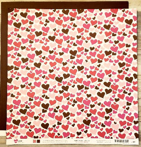 American crafts - I heart you honey bun - love hearts double sided cardstock 12 x 12