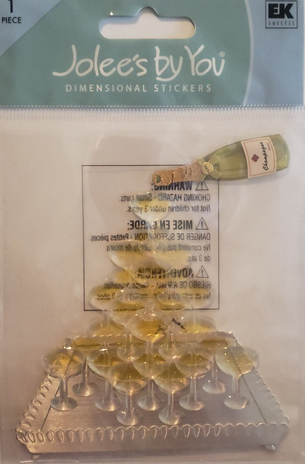 Jolee's Boutique Dimensional Sticker - champagne pyramid tower  - small pack