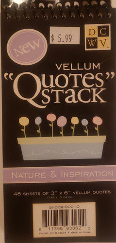 Die cuts with a view DCWV - quote stack book - nature and inspirarional vellum quote stack black