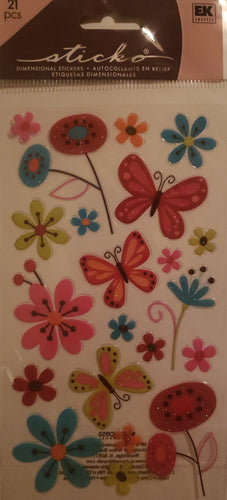 Sticko - flat sticker sheet - butterfly garden