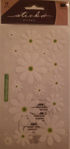 Sticko flat sticker sheet - daisy flower