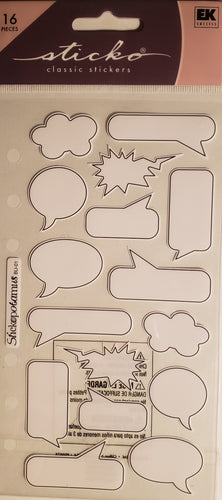 Sticko - flat sticker sheets - comic book captions