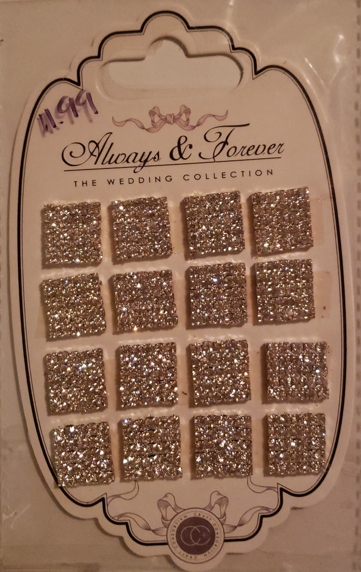 Craft consortium -  always and forever wedding rhinestone squares