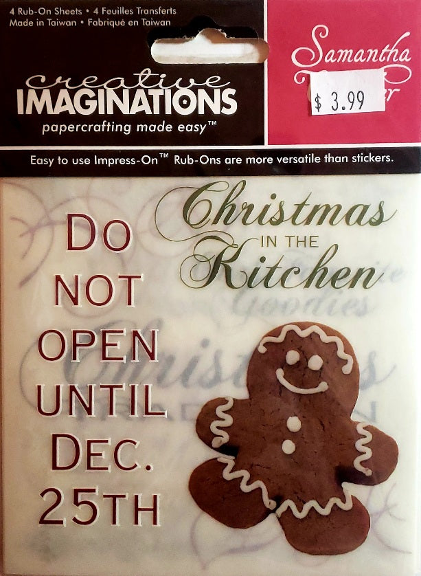 Creative Imaginations - rub ons pack - Christmas baking