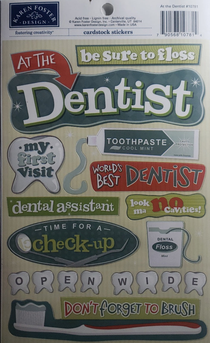 Karen Foster - cardstock stickers sheet - at the dentist