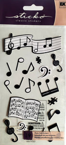 Sticko  - flat sticker sheets - music notes silhouette