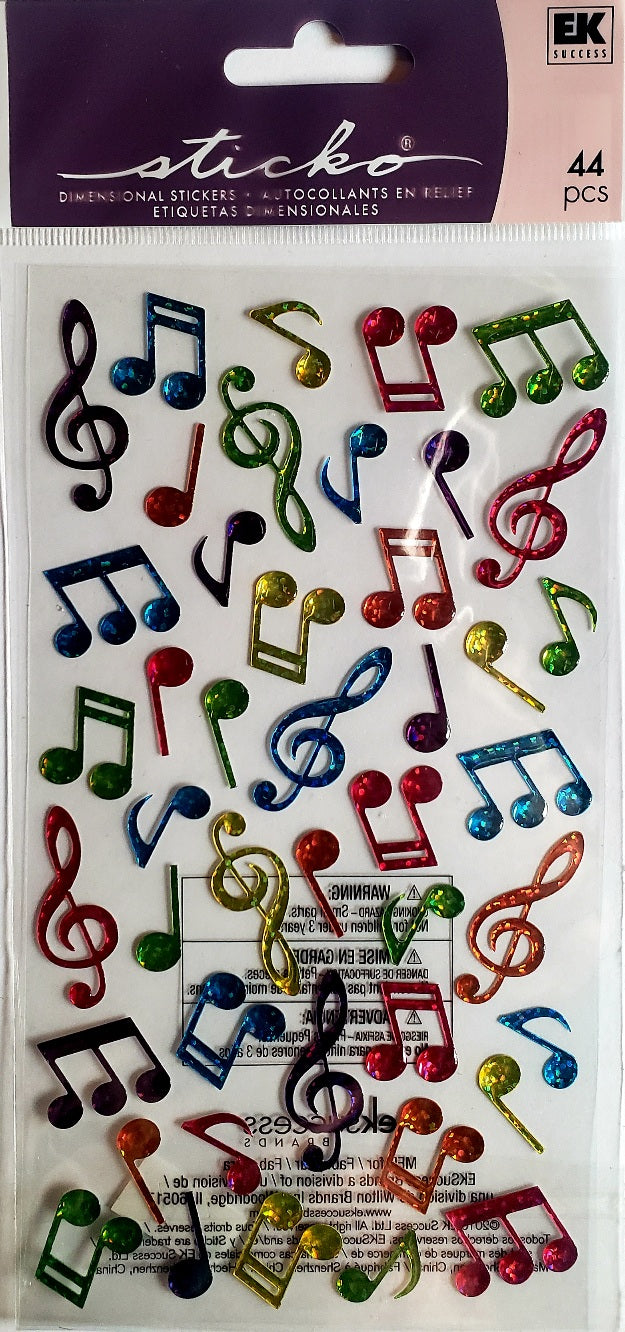 Sticko  - dimensional epoxy sticker sheets - music notes