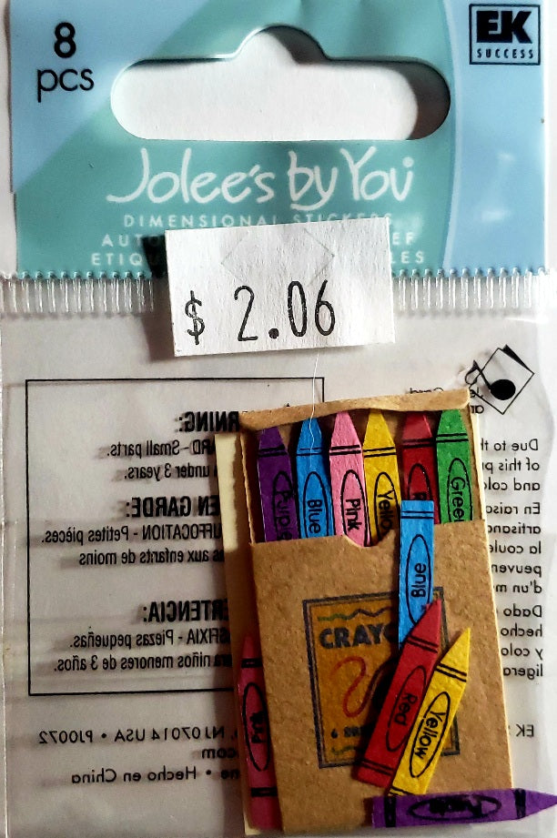 Jolee's by you Boutique Dimensional Sticker -  crayon and drawing extra small pack