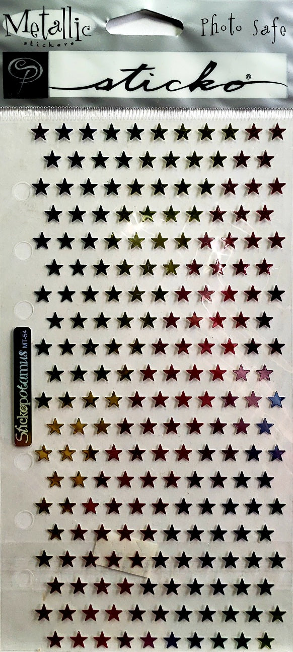 Sticko  - flat sticker sheets - micro mini metallic stars