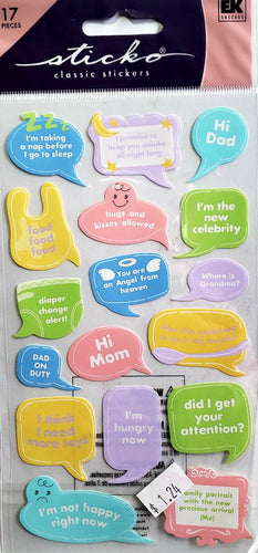 Sticko  - flat sticker sheets - adorable baby captions