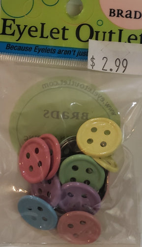 Eyelet outlet  - brads  large button pastel