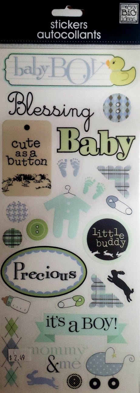 Me and my big ideas MAMBI - sticker sheets - cute as a button baby boy