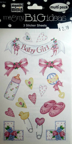 Me and my big ideas MAMBI mini - 3 sticker sheets - baby girl