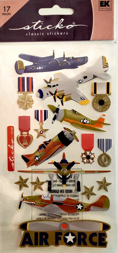 Sticko  - flat sticker sheets - air force wwII vintage