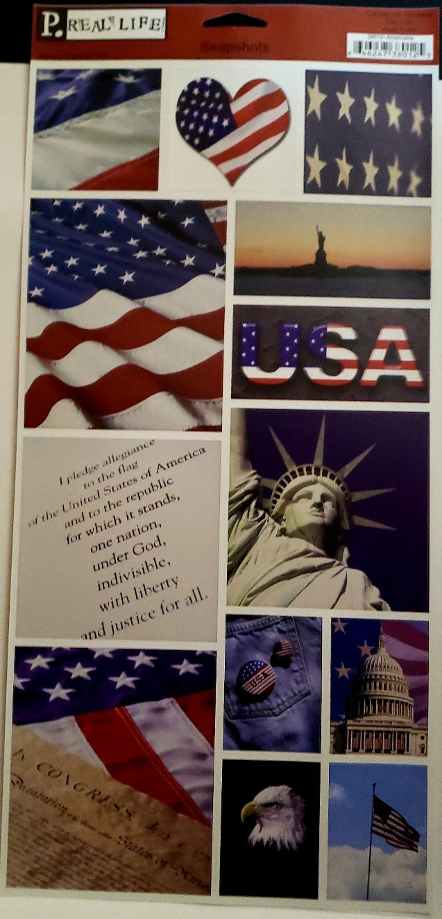 Pebbles Inc -  cardstock sticker - Americana USA snapshot