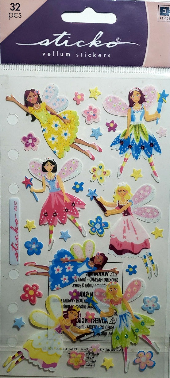 Sticko  - flat sticker sheets -  friendly fairies