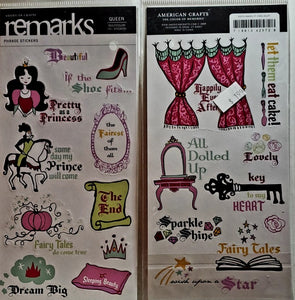 AC - American crafts - ReMarks sticker sheets - fairy tale queen