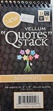 Load image into Gallery viewer, Die cuts with a view DCWV - vellum sayings quotes stack book - sentiments