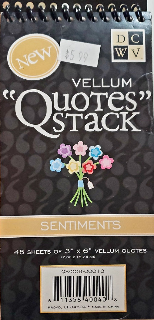 Die cuts with a view DCWV - vellum sayings quotes stack book - sentiments