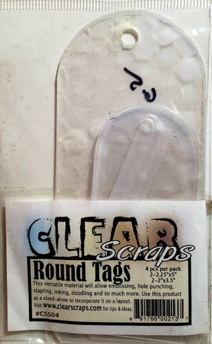 Clear scraps - clear plastic acrylic tag  - round tags