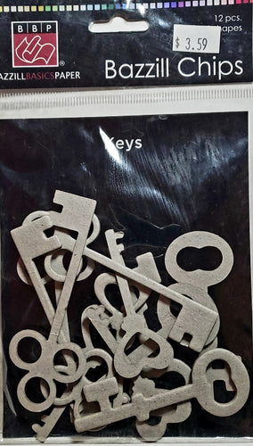 Bazzill chipboard shapes -  keys embellishments