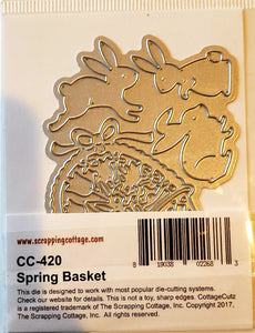 Cottage cuts metal cutting die - spring Easter basket