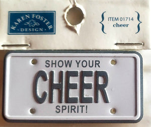 Karen Foster sticker dimensional - mini license plate cheer cheerleading