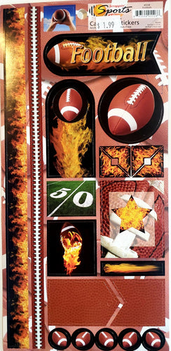 Scrappin' sports - cardstock stickers - sports on fire - football