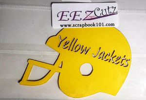 Eez cuts  - laser cut   - Football helmet Yellow Jackets Gold - Greenville