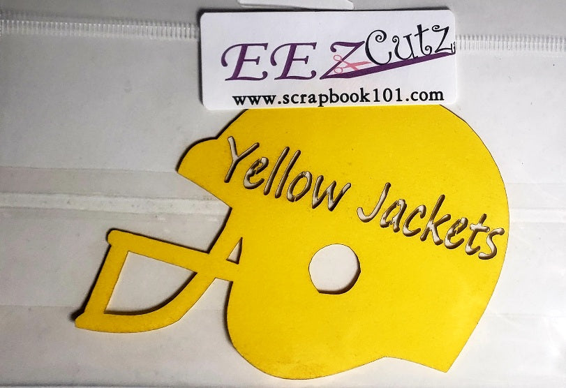 Eez cuts  - laser cut   - Football helmet Yellow Jackets Gold - Greenville