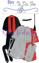 Load image into Gallery viewer, Dies ... to die for metal cutting die - Grad Gown large - honors stole &amp; tassel, Masters stole