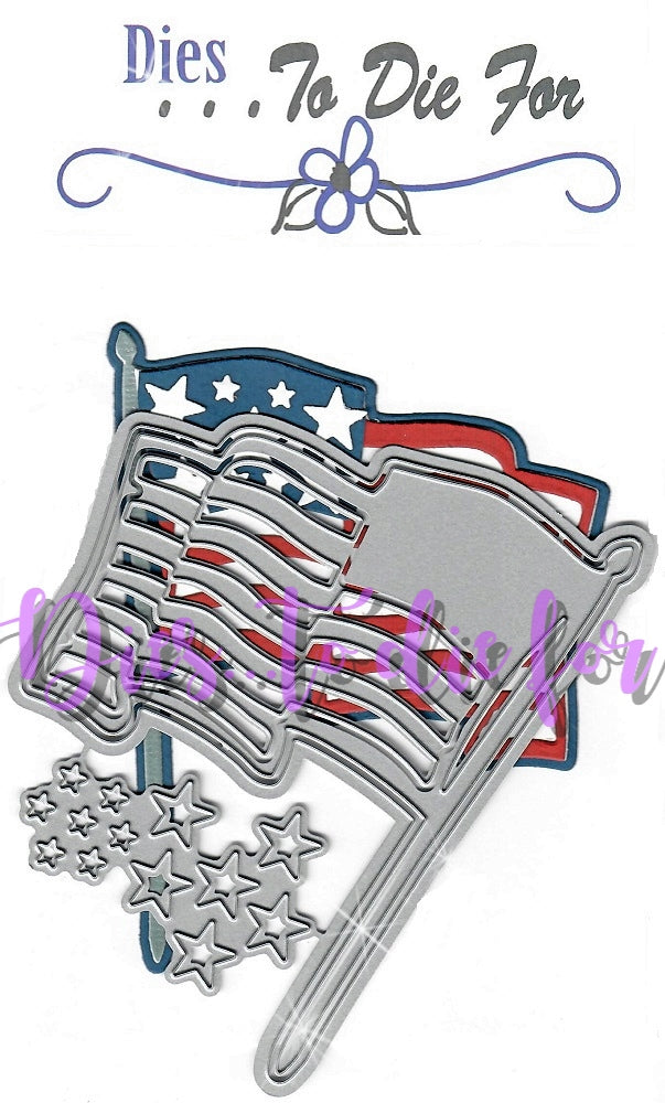 Dies ... to die for metal cutting die - Waving Flag - USA American