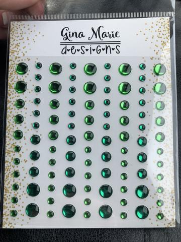 Gina Marie Enamel Dots set - Green Foil Mirrored Metallic