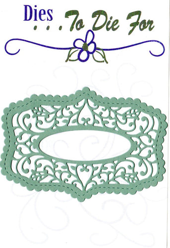 Dies ... to die for metal cutting die - Scallop stitched Flourish nameplate